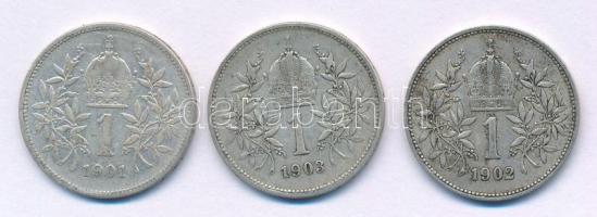Ausztria 1901-1903. 1K "Ferenc József" (3xklf) T:VF,F patina
Austria 1901-1903. 1 Corona ...