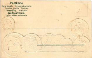 Argentinien - Münzenkarte und Handelsflagge / Argentína - Dombornyomott érmék és zászló / Argentina ...