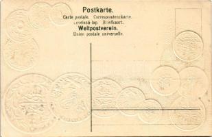 Aegypten - Münzenkarte und Nationalflagge / Egyiptom - Dombornyomott érmék és zászló / Egypt - Embos...