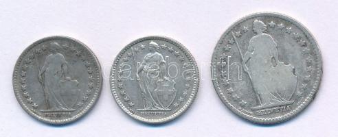 Svájc 1894A 1Fr Ag + 1921B 1/2Fr Ag + 1962B 1/2Fr Ag T:XF-F patina
Switzerland 1894A 1 Franc Ag + 1...