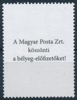 2019 Bélyegnap (92.) - 1848-1849 szabadságharc vértanúi 120Ft bélyeg hátoldalán &quot;A Magyar Posta Zrt. köszönti a bélyeg-előfizetőket&quot; felirat