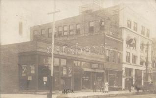 Monmouth, Illinois with Main Street Café, Colonial Cash Grocery and the dental office of Dr. Phelps photo (EB)