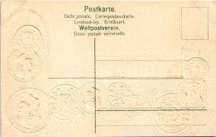 Norwegen - Münzenkarte und Nationalflagge / Norvégia - Dombornyomott érmék és zászló / Norway - Embo...