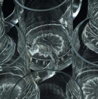 Ólomkristály korsó készlet. 6 darab, jelzés nélkül, hibátlan, m: 14 cm