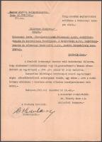 1943-1944 3 db szigorúan bizalmas belügyminiszteri körlevél: külhonosokkal szemben hozott indokolatl...