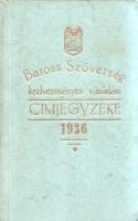 A Baross Szövetség kedvezményes vásárlási címjegyzéke 1936. Budapest, 1936. Baross Szövetség (Attila-nyomda Rt.) 264 p. Az 1919-1945 között létezett nemzeti-keresztény iparos és kereskedelmi érdekvédelmi szövetség, a Baross Szövetség által kiadott, a szövetséggel kapcsolatban álló iparosok és kereskedők szaknévsorát tartalmazó kiadvány emlékezetes bepillantást nyit a honi kisipar és kiskereskedelem két világháború közti világára. A szaknévsor egyes oldalain a gazdasági önellátást és a honi ipar és kereskedelem védelmét szorgalmazó politikusi nyilatkozatok. Fűzve, aranyozott, illusztrált kiadói borítóban. Jó példány.