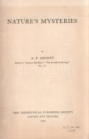 Sinnett, A[lfrred] P[ercy]: 
Nature's Mysteries. [Ezoterikus tárcák.]
London-Benares, 1901. T...