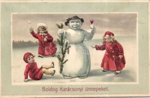 Christmas snowman litho Emb.