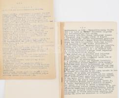 Bada József 1919-es veterán 2 darab írógéppel gépelt visszaemlékezése a Tanácsköztársaság idejére. F...