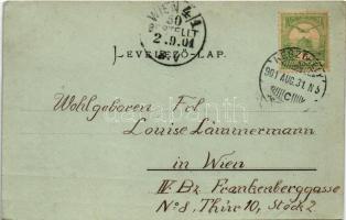 1901 Keszthely, Balaton és Hullám parti szállodák este. Mérei Ignác kiadása 63. (EK)
