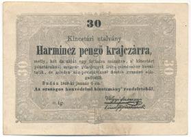 1849. 30kr "Kossuth bankó" T:F folt Adamo G103