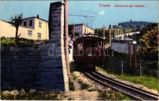 1910 Trieste, Trieszt; Elettrovia per Opcina / Trieste-Opicina tramway, tram, electric railway (EK)