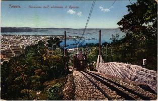 1913 Trieste, Trieszt; Panorama dall&#039; elettrovia di Opicina / Trieste-Opicina tramway, tram, electric railway (EK)