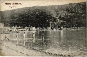 1913 Bakarac, Kupaliste / beach, bathers / strand, fürdőzők (fl)