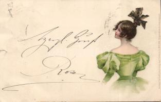 1899 Lady glamour litho (small tear)