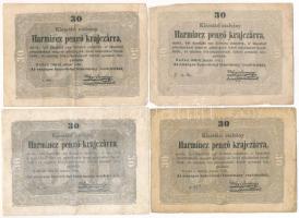 1849. 30kr "Kossuth bankó" (4x) T:VG folt Adamo G103