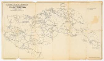 cca 1941 Magyar Királyi Államvasutak közúti gépkocsiüzem (MÁVAUT) autóbusz-vonalainak és vasúti háló...