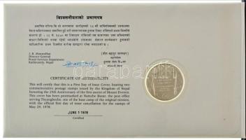 Nepál 1978. "A Mount Everest meghódításának 25. évfordulója" kétoldalas Ag emlékérem érmés...