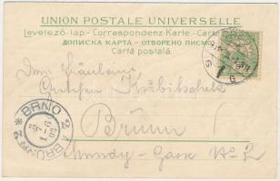 1903 Orsova, Al-Duna, Trikule, Háromtorony / tower ruins / Tricule. litho (EK)