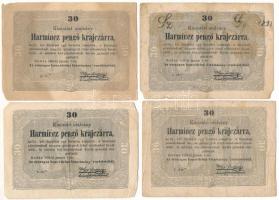 1849. 30kr "Kossuth bankó" (4x) T:VG folt, firka Adamo G103