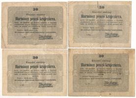 1849. 30kr "Kossuth bankó" (4x) T:VG,G folt Adamo G103