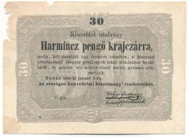 1849. 30kr &quot;Kossuth bankó&quot; T:F szép papír, anyaghiány Adamo G103