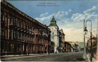 1912 Pozsony, Pressburg, Bratislava; Stefánia út, Liebel Ernő üzlete / Stefanie-Strasse / street view, shop (EK)