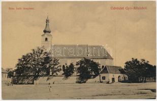 Gyergyóalfalu, Gyóalfalu, Untersdorf, Alfalau, Joseni; Római katolikus templom. Jakabfi B. Miklós kiadása / Catholic church