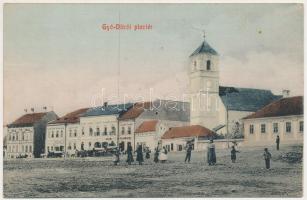 Ditró, Gyergyóditró, Ditrau; Piactér, Mélik Antal üzlete, templom. Brassói Lapok kiadása / market square, shops, church (fl)