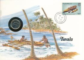 Tuvalu 1985. 5c, felbélyegzett borítékban, bélyegzéssel, német nyelvű leírással T:UNC Tuvalu 1985. 5 Cents in envelope with stamp and cancellation and a prospectus in german C:UNC