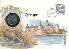 Svédország 1984. 1K felbélyegzett borítékban, bélyegzéssel, német nyelvű leírással T:UNC Sweden 1984. 1 Kronor in envelope with stamp and cancellation, with German description C:UNC