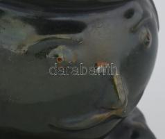 Kántor Karcag férfi fej alakos gyertyatartó, jelzett, m: 14 cm