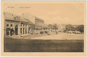 1910 Galgóc, Frasták, Hlohovec; Ferenc József tér, Wertheimer Ignác üzlete / square, shop