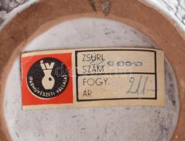 Erdélyi István: Retró váza, kis mázkopásokkal, zsűri címkével, m: 36 cm