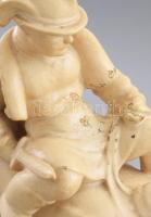 Herendi Kakas Marci figurának a gyárból származó gipsz mintadarabja. Festett, kis sérülésekkel, 40x3...