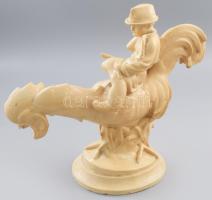 Herendi Kakas Marci figurának a gyárból származó gipsz mintadarabja. Festett, kis sérülésekkel, 40x3...