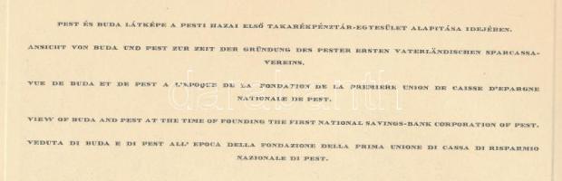 cca 1940 Pest és Buda látképe a Pesti Hazai Első Takarékpénztár-egyesület alapítása idejében / A Vár...