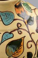 Antik mázas kerámia váza, jelzés nélkül, lepattanással, m: 33 cm