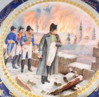 Moszkvai tűz. Napoleon orosz hadjáratának emléket állító bonbonier, sérült, d: 12,5 cm