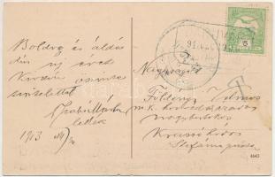 1913 Daruvár, Darova (Krassó-Szörény); Római katolikus templom / Catholic church (fl)