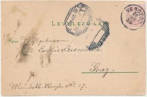 1897 (Vorläufer) Versec, Werschetz, Vrsac; Residenzgasse, Weingebirge, Schlossbergruine, Rathhaus, R...