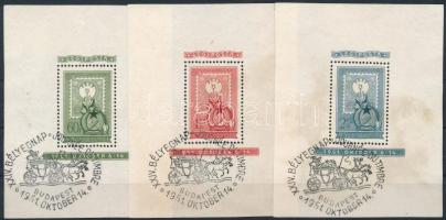 1951 80 éves a magyar bélyeg blokksor (foltos papír) (45.000)