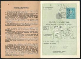cca 1930 Útlevél, hölgy részére fényképpel, jó állapotban