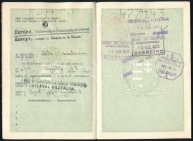 cca 1930 Útlevél, hölgy részére fényképpel, jó állapotban