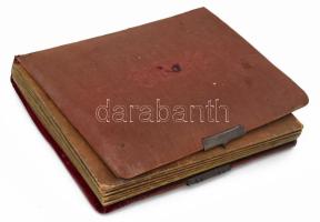 cca 1880-1900 Fényképalbum 25 db vizitkártyával és kabinetfotóval. album rossz állapotban, benne, tö...