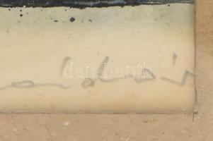 Kádár György (1912-2002): Konstruktivista csendélet. Rézkarc, papír, jelzett. 28x18 cm Üvegezett ker...