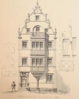 1888-1889 Paloták, villák, homlokzatok, 8 db nagyméretű nyomat, az Architektonische Rundschau (Építé...