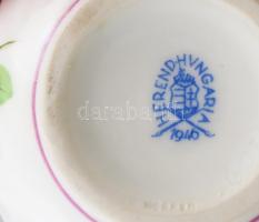 Herendi bécsirózsás gyűrűtartó, jelzett, hibátlan, d: 6,5 cm