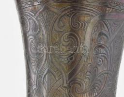 185?,Orosz ezüst (Ag) pohár, jelzett, mesterjegyes, kissé deformált nettó 103 g