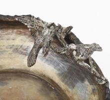 Ezüst (Ag) kínáló, ágon ülő madár figurákkal, jelzett, nettó: 234g